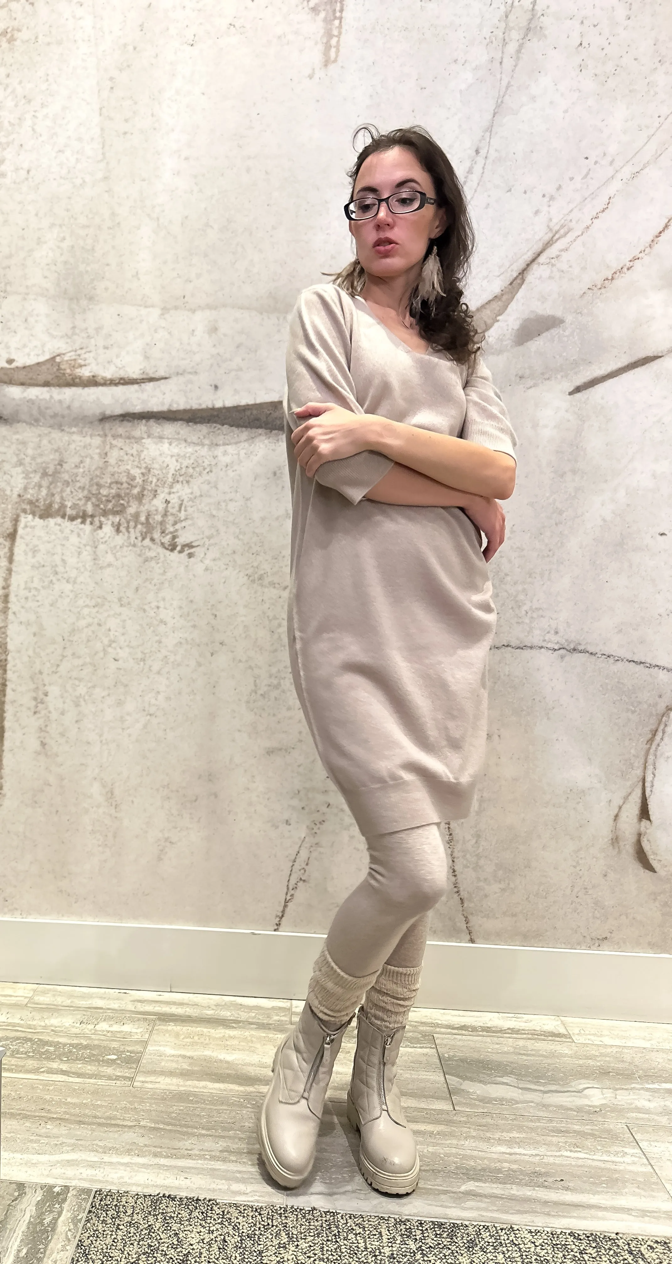 Lightweight 100% Cashmere Sweater Dress