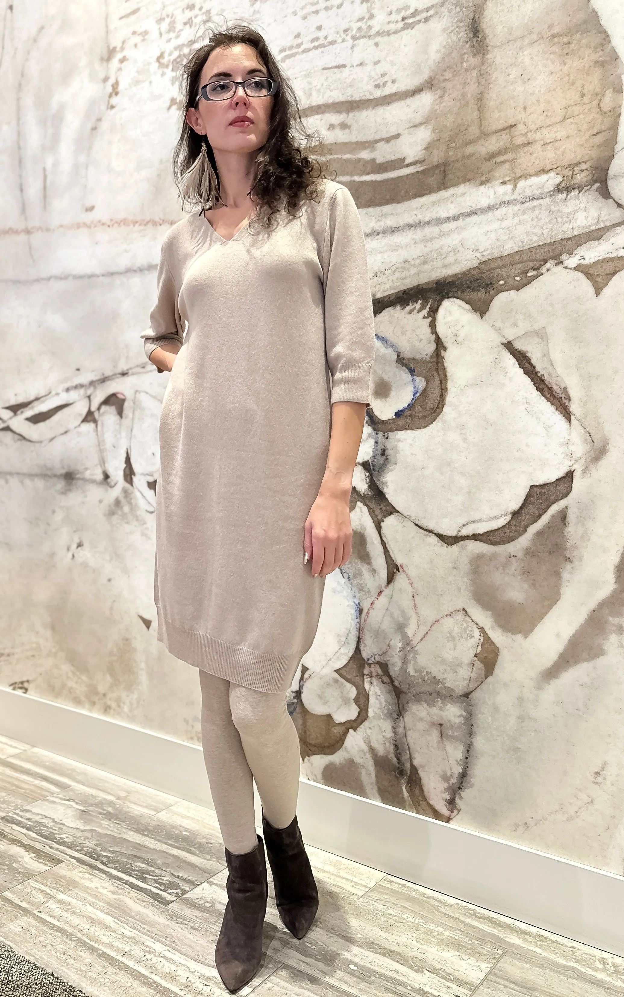 Lightweight 100% Cashmere Sweater Dress