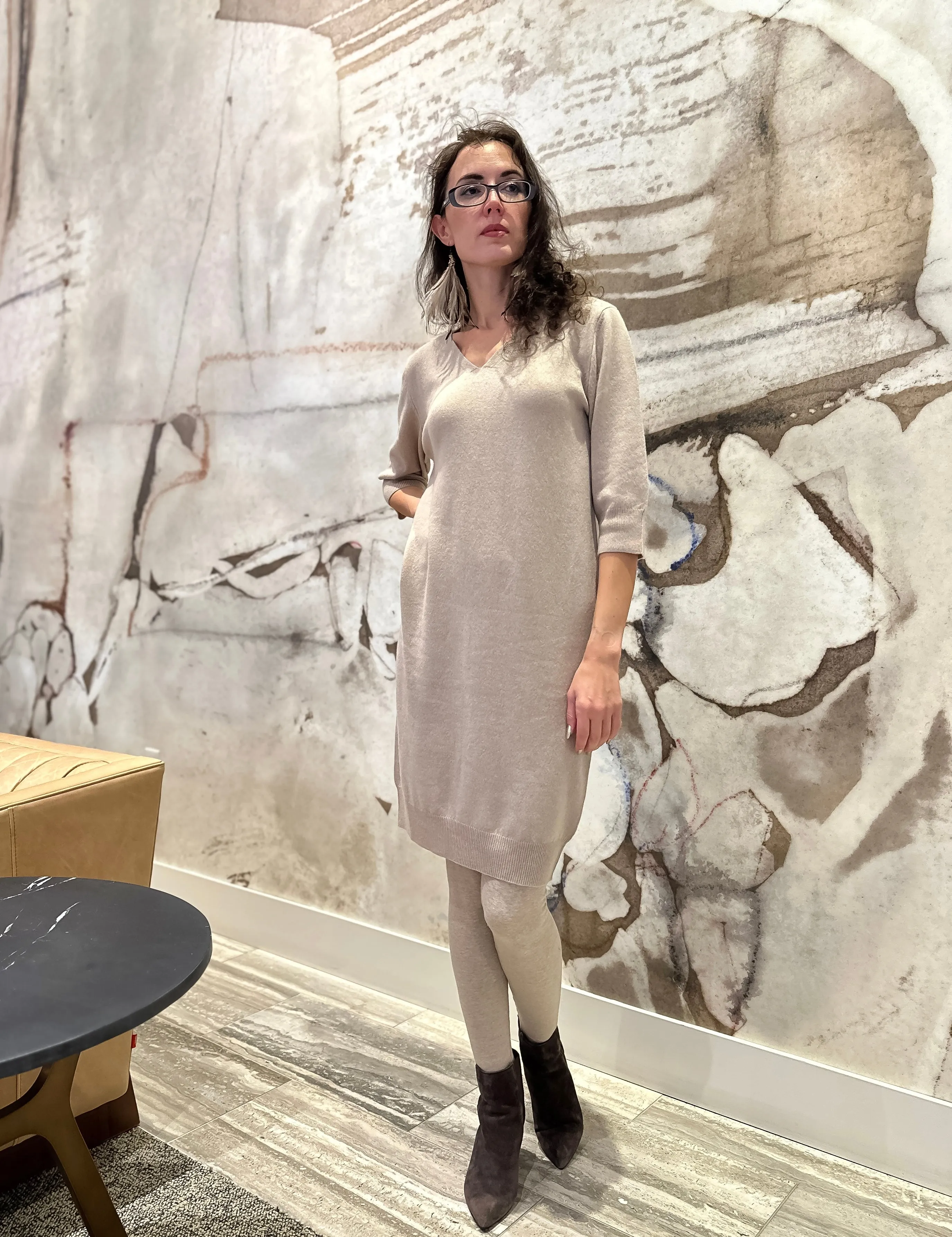 Lightweight 100% Cashmere Sweater Dress