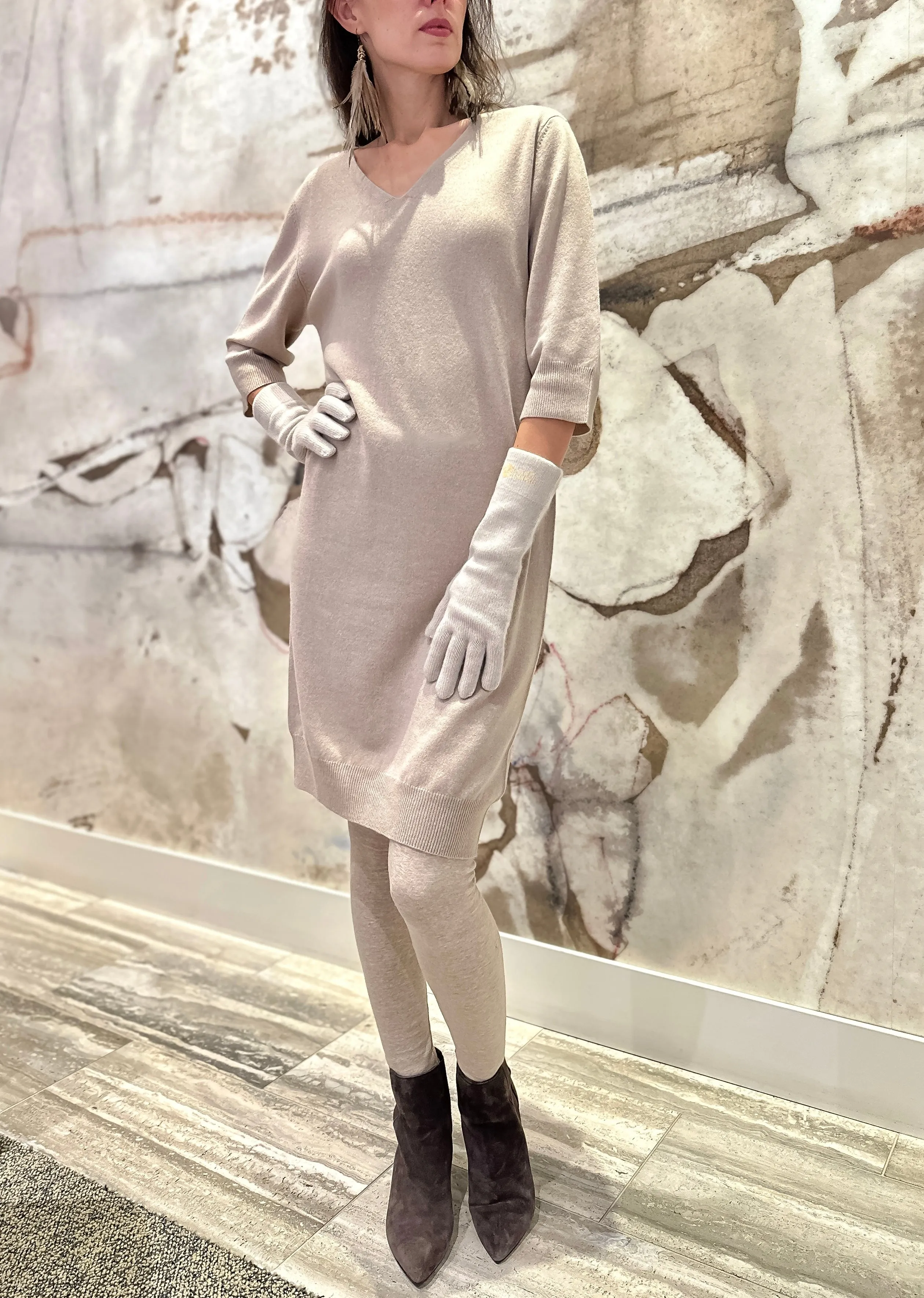 Lightweight 100% Cashmere Sweater Dress
