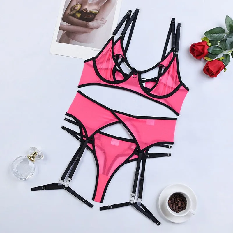 Lingerie Underwear Fancy Lace Garter Set