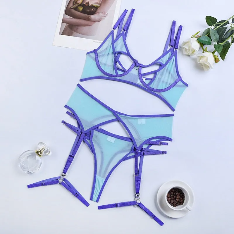 Lingerie Underwear Fancy Lace Garter Set