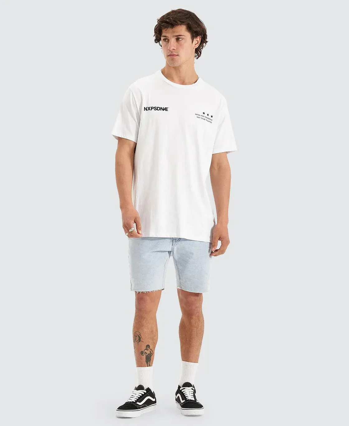 NENA & PASADENA Mens Mercenary Cape Back Tee - White