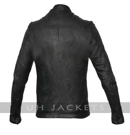 Oblow Zac Efron 17 Again Wrinkled Fine Quality Men's Leather Jacket