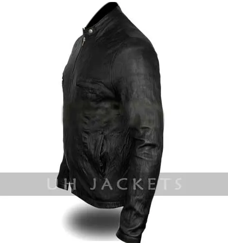 Oblow Zac Efron 17 Again Wrinkled Fine Quality Men's Leather Jacket