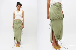 Olive Jersey Adjustable Skirt