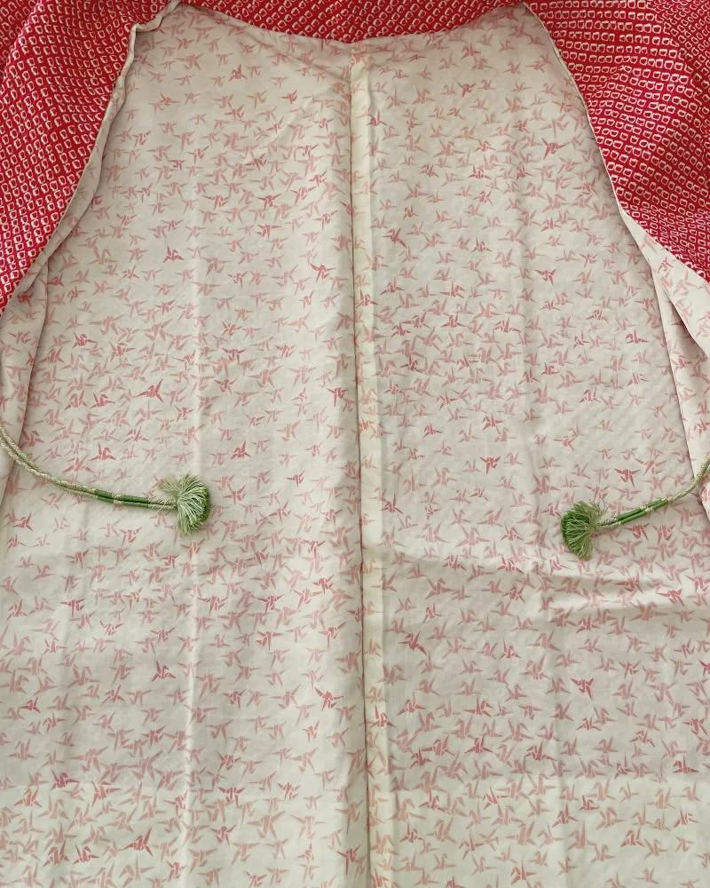 Origami crane lining Haori Kimono Jacket