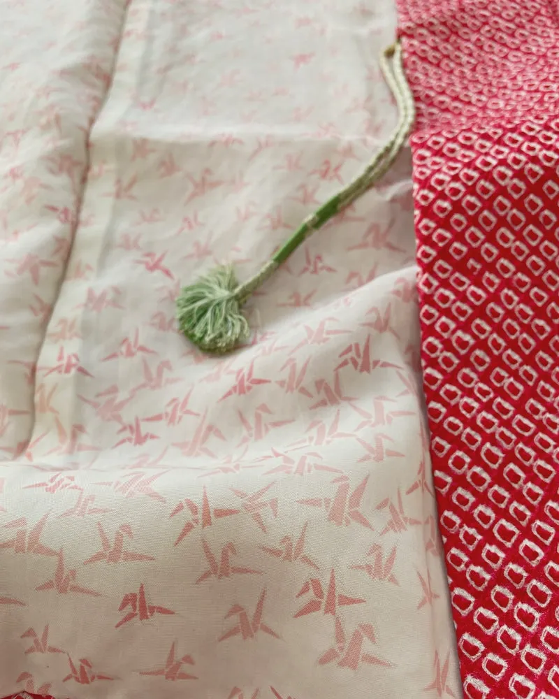 Origami crane lining Haori Kimono Jacket