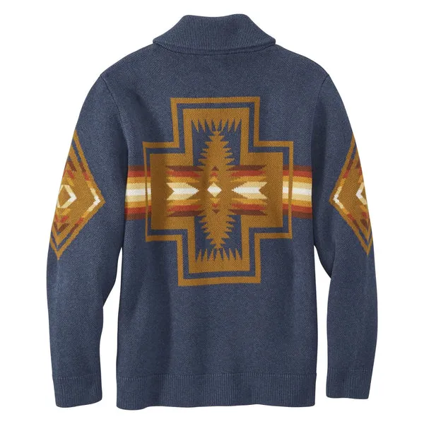 Pendleton Shawl Sweater - Navy Harding
