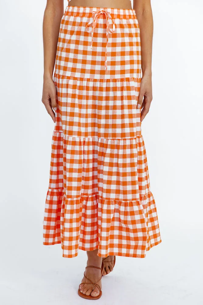 Popping Star Maxi Skirt Orange