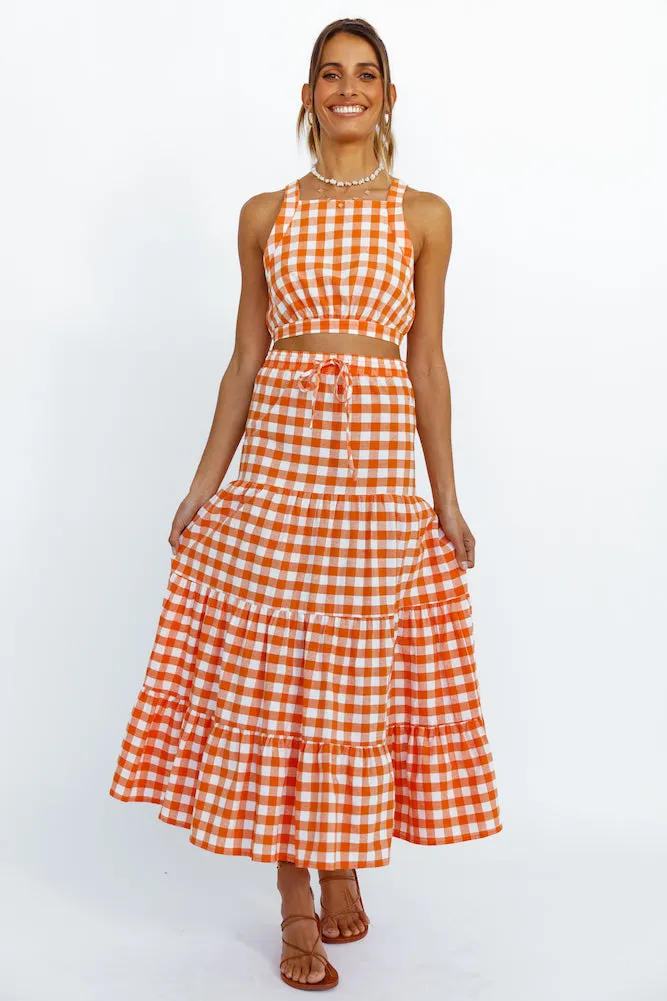 Popping Star Maxi Skirt Orange