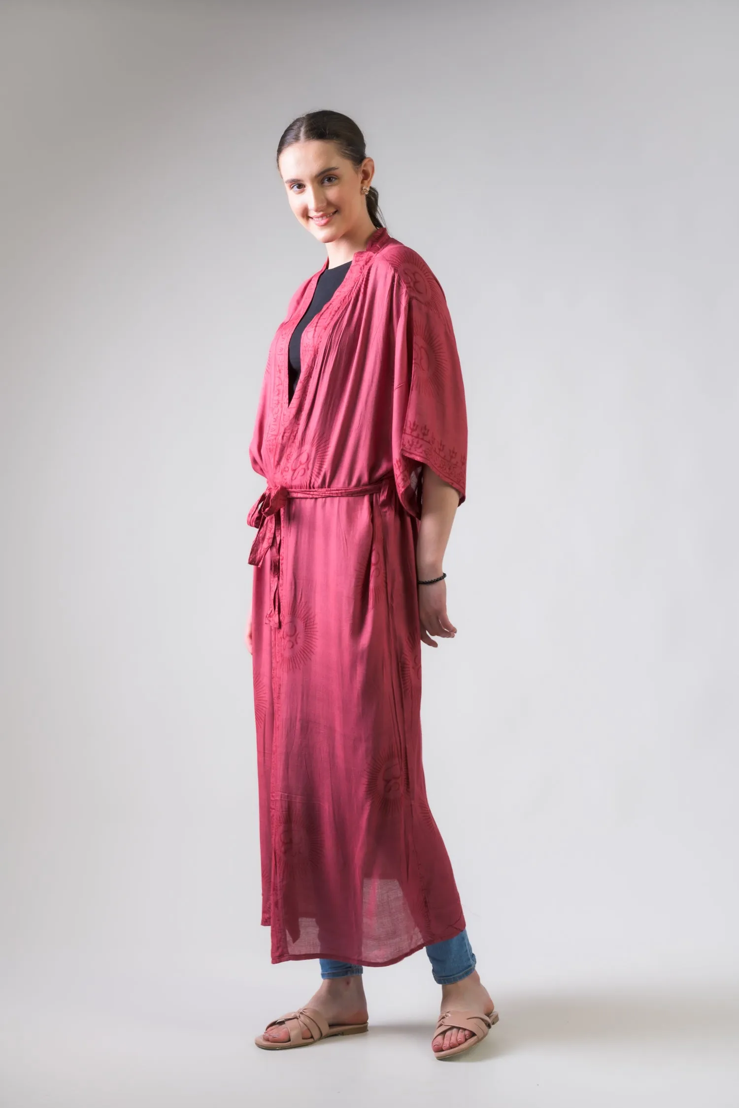 Rhea Short Sleeve Om Kimono