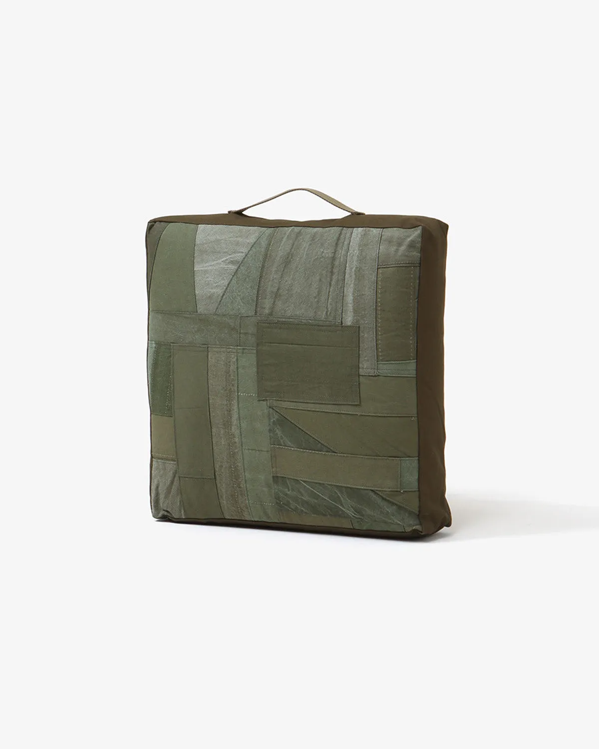 SQUARE CUSHION S UPCYCLED PATCHWORK COTTON