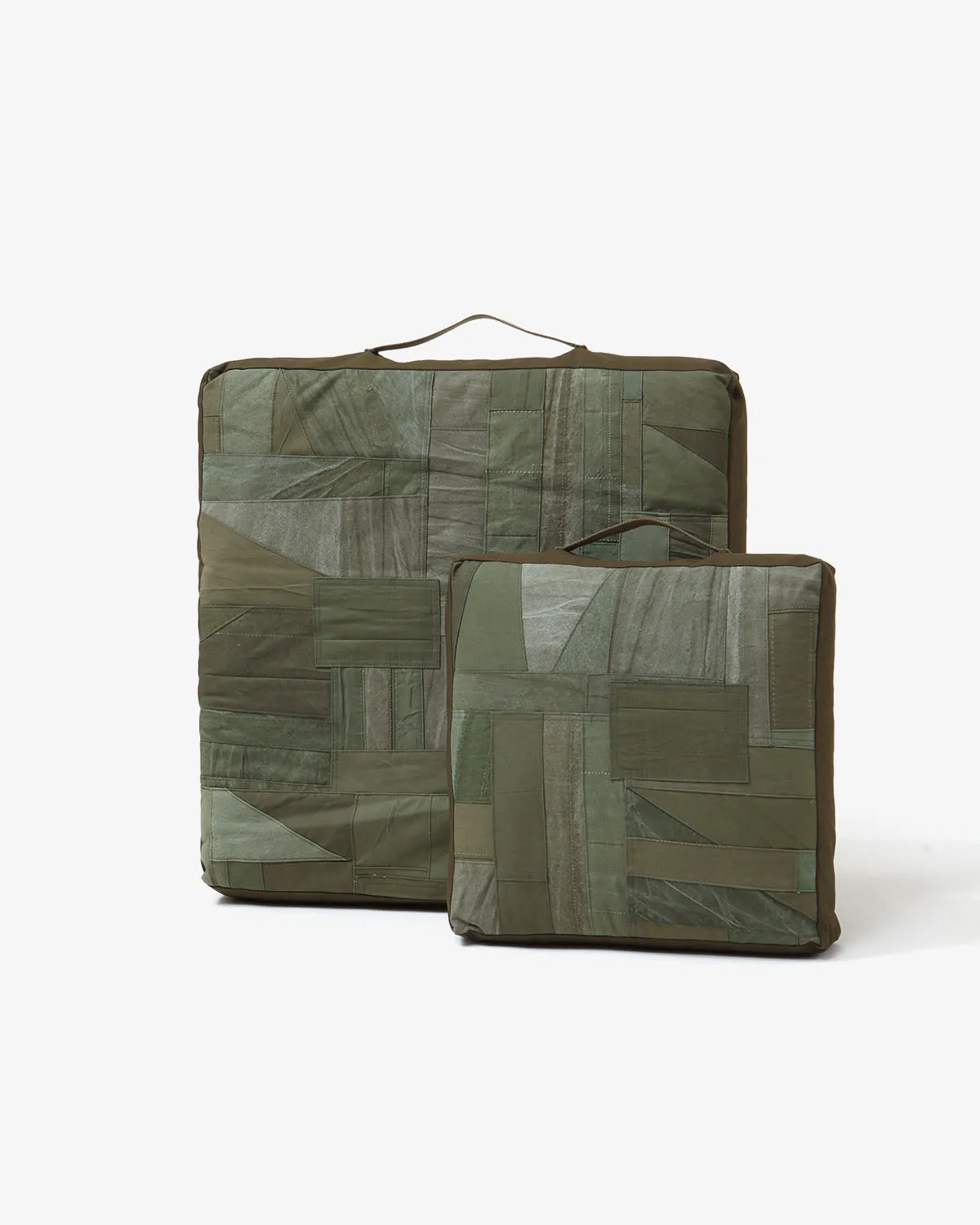 SQUARE CUSHION S UPCYCLED PATCHWORK COTTON
