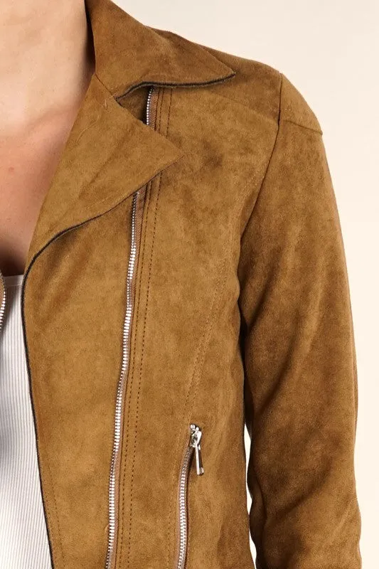 Vegan Suede Moto Jacket