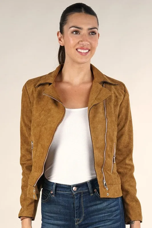 Vegan Suede Moto Jacket