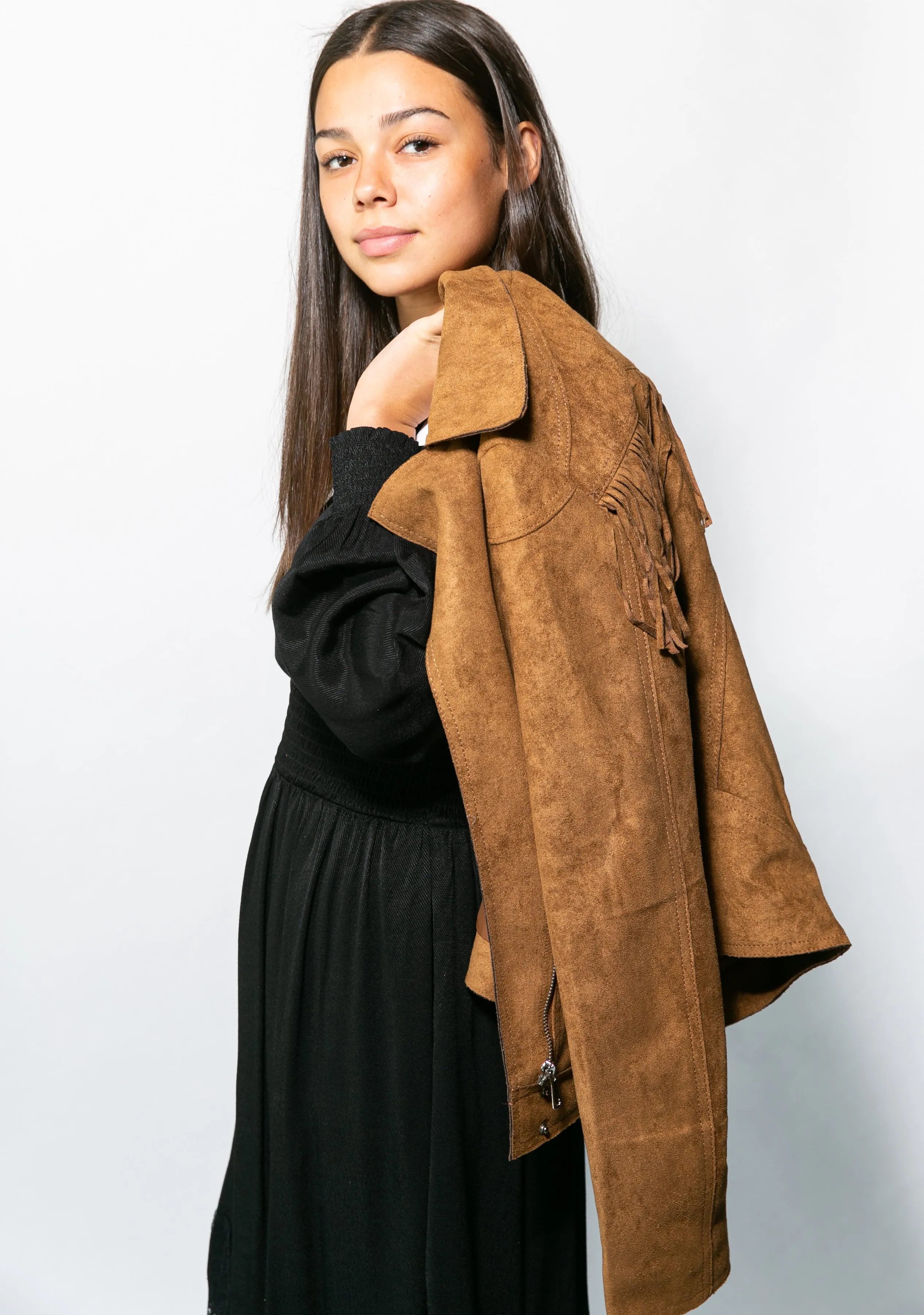Vegan Suede Moto Jacket