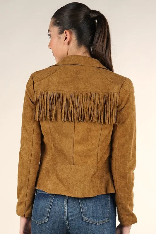 Vegan Suede Moto Jacket