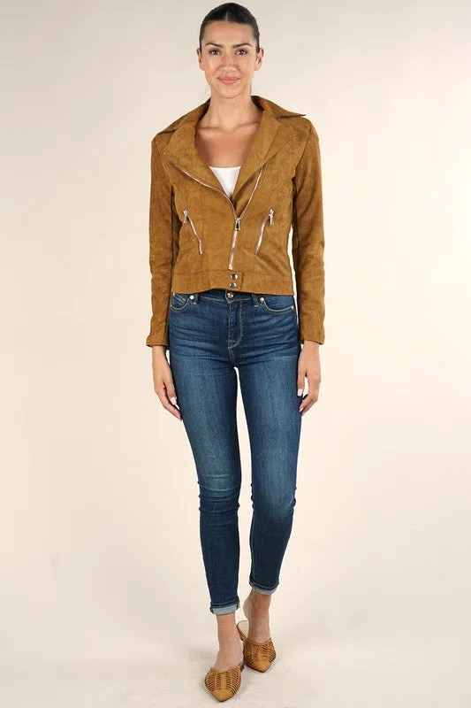 Vegan Suede Moto Jacket
