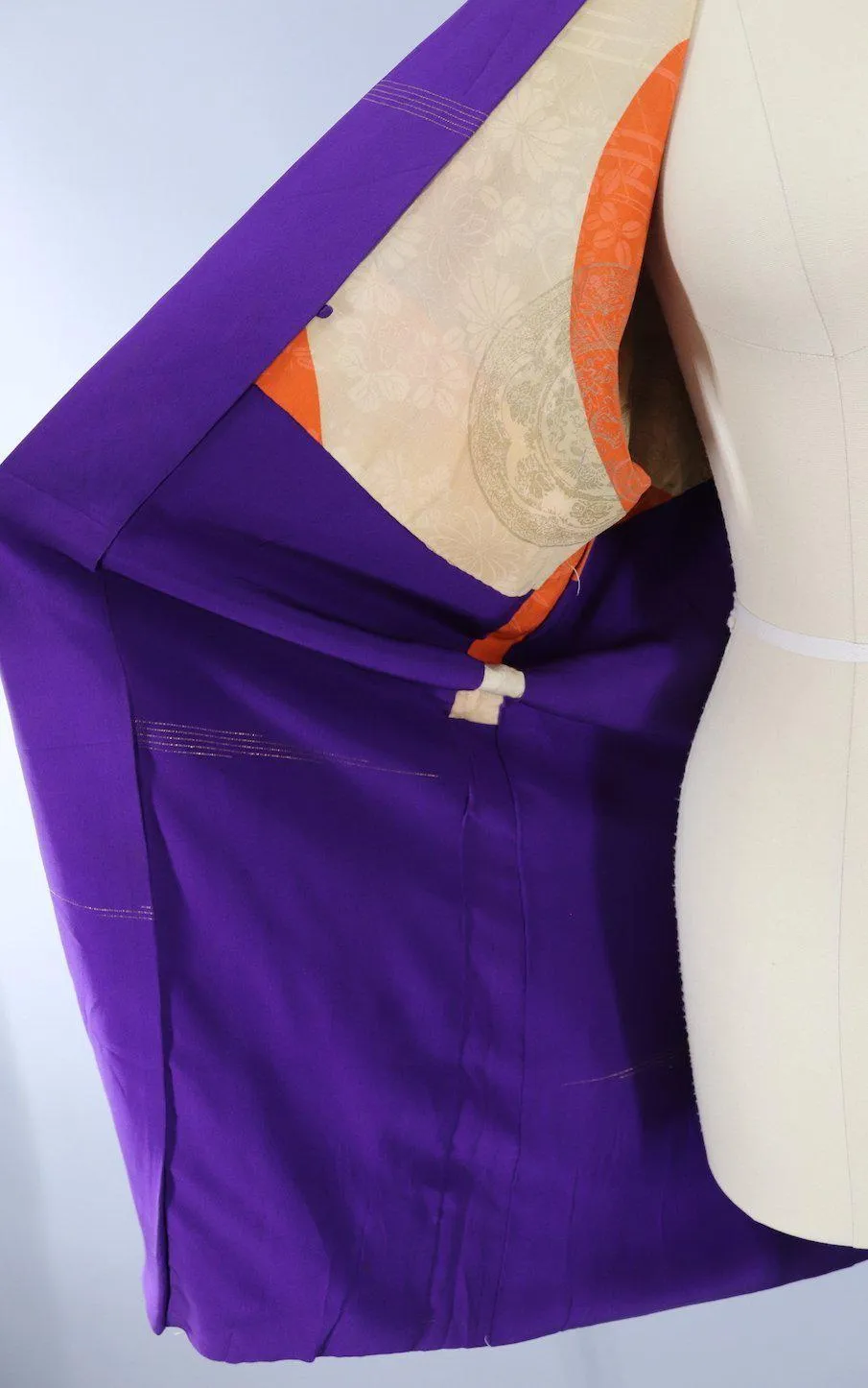 Vintage 1920s - 1930s Silk Kimono Cardigan / Purple and Green Fans