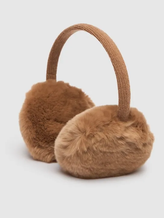 Yves Salomon Enfant   Wool &amp; cashmere earmuffs w/ fur 